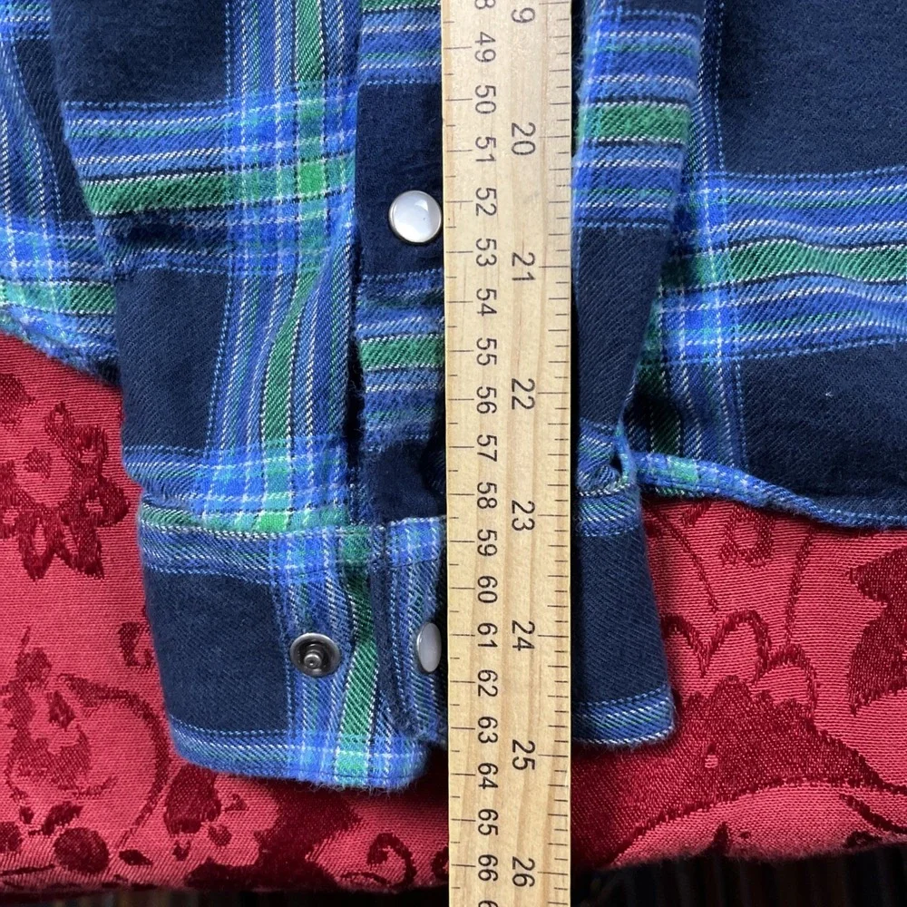 Columbia‎ PFG Pearl Snap Vented Long Sleeve Flannel Shirt Mens XXL Blue Plaid